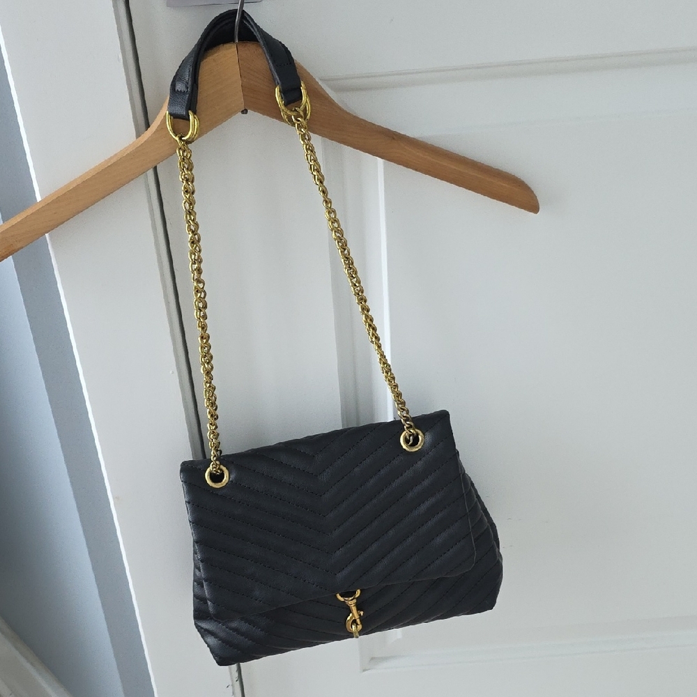 Elegant Black Quilted Shoulder/cross Body Bag